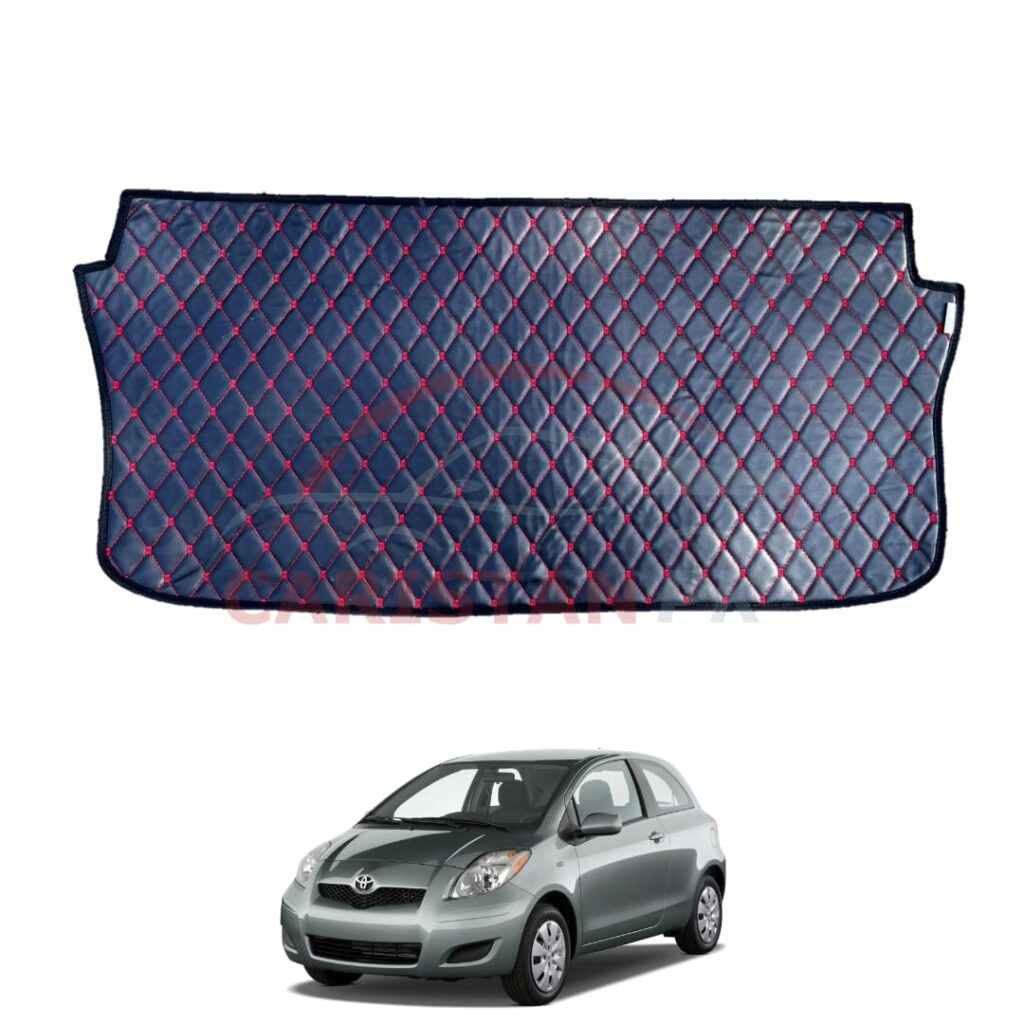 Toyota Vitz 7D Trunk Protection Mat Black With Red Stitch 2006-10