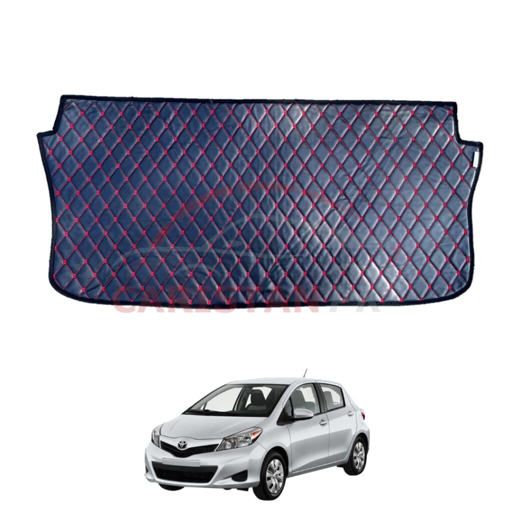 Toyota Vitz 7D Trunk Protection Mat Black With Red Stitch 2011-16