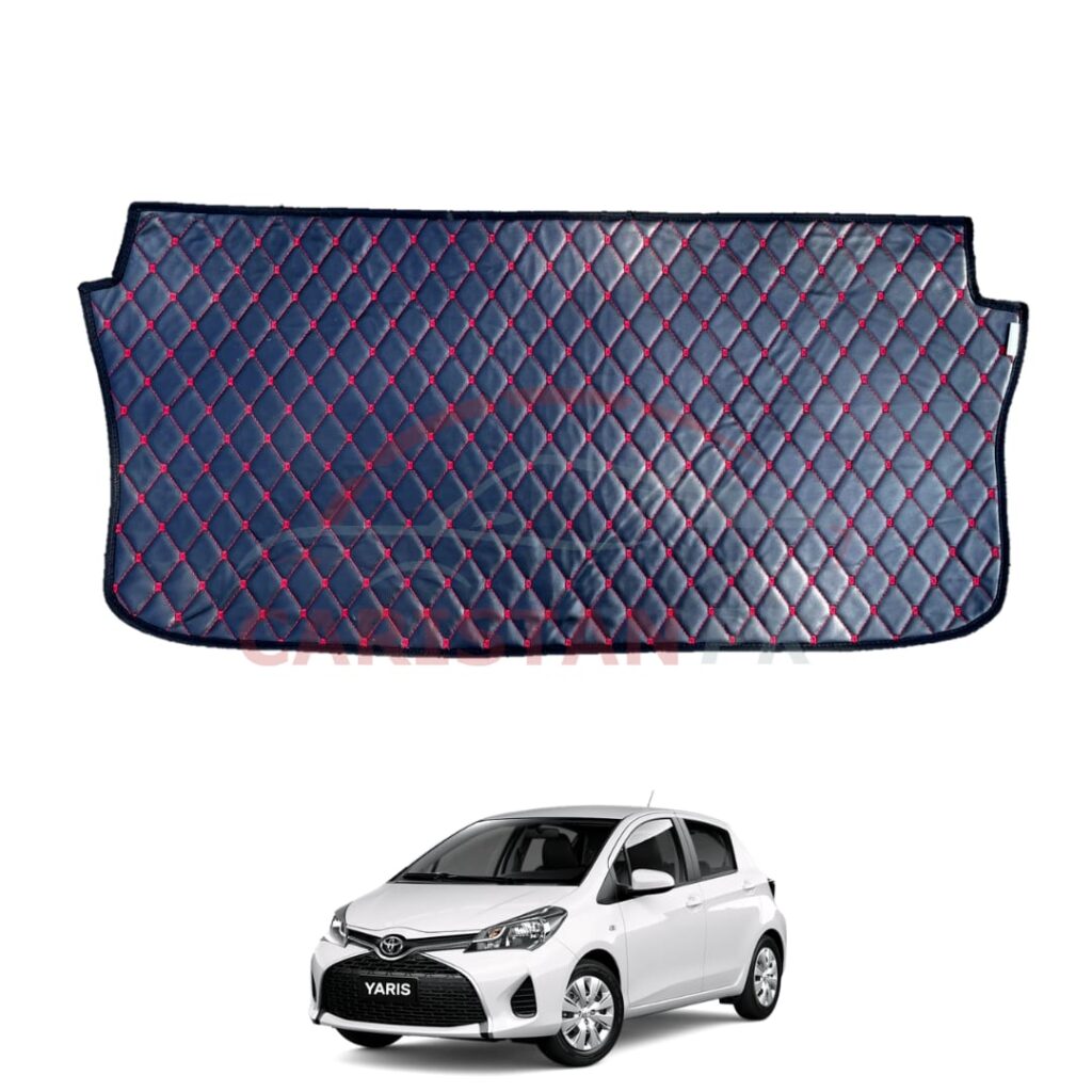 Toyota Vitz 7D Trunk Protection Mat Black With Red Stitch 2017-23