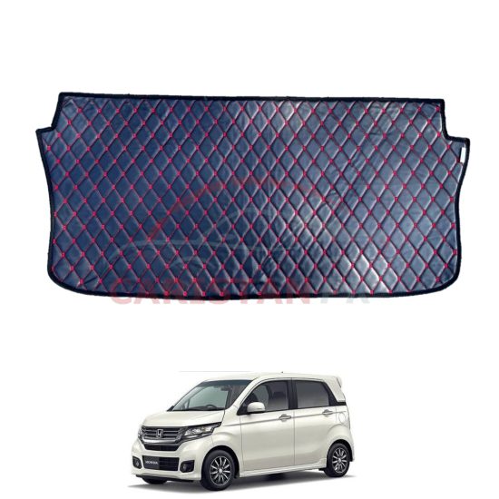 Honda N Wgn 7D Trunk Protection Mat Black With Red Stitch