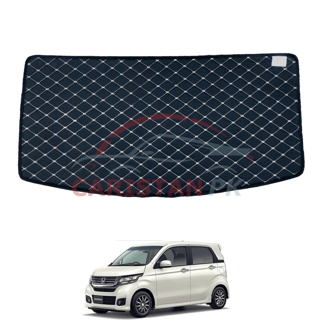 Honda N Wgn 7D Trunk Protection Mat Black With Beige Stitch