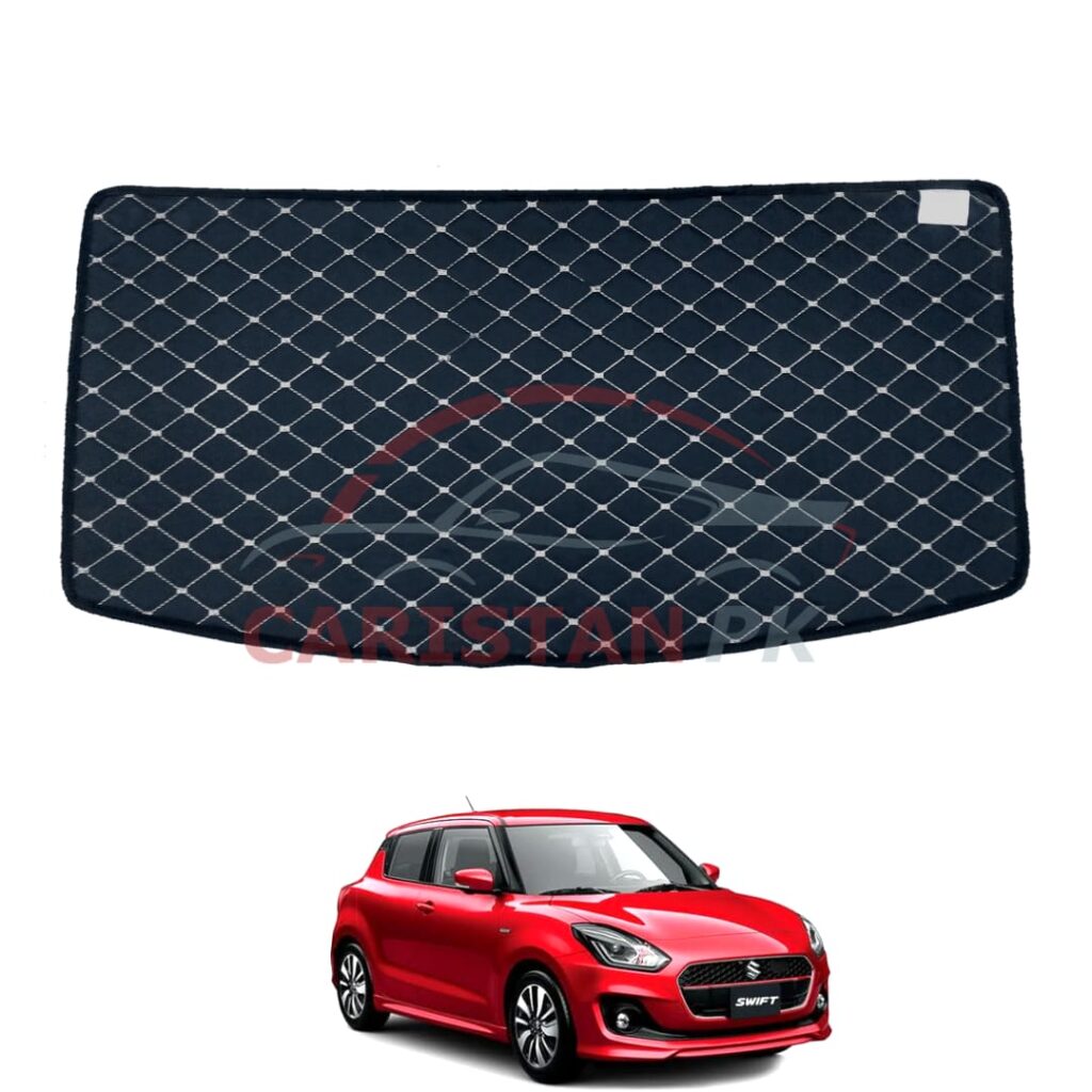 Suzuki Swift 7D Trunk Protection Mat Black With Beige Stitch New Shape