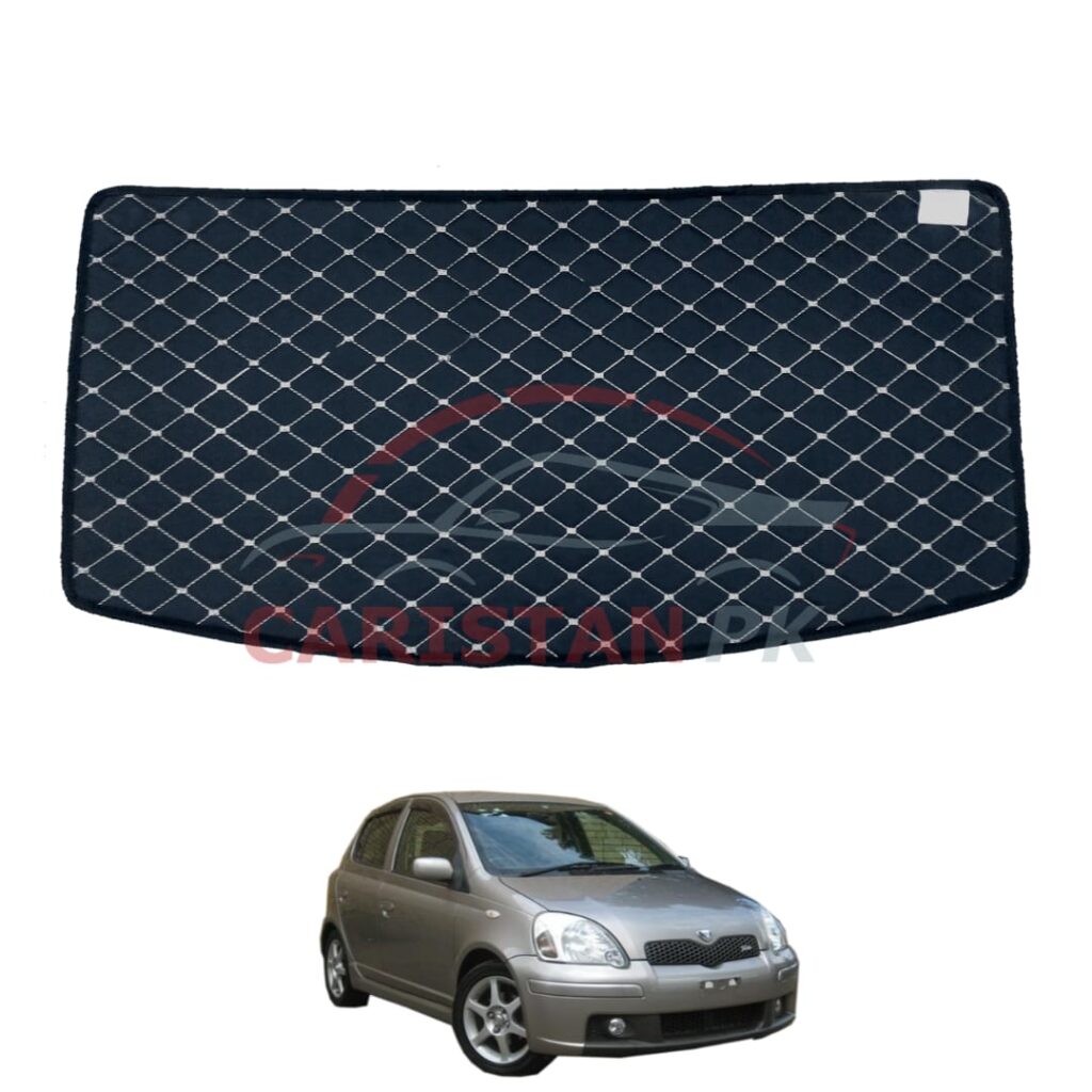 Toyota Vitz 7D Trunk Protection Mat Black With Beige Stitch 2000-05
