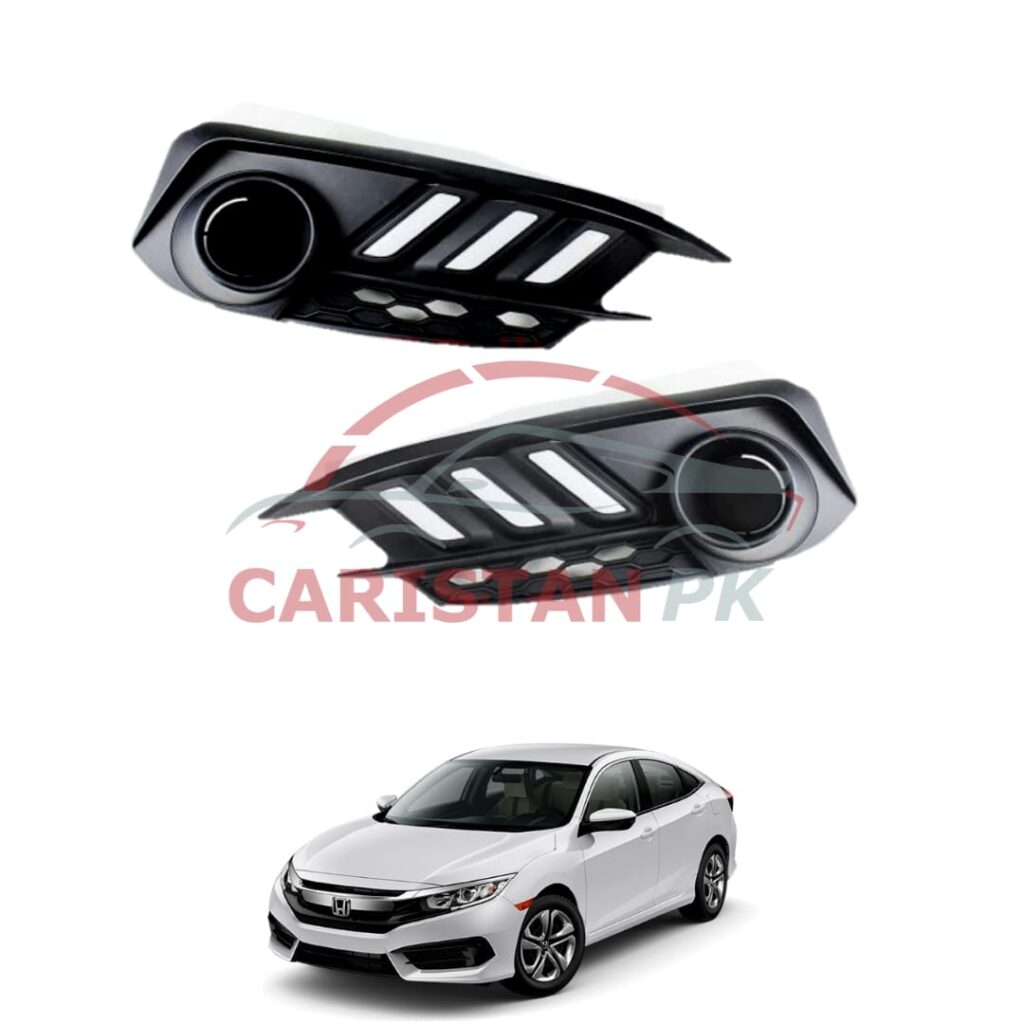Honda Civic Fog Lamp DRL Cover Mustang Style 2016-21