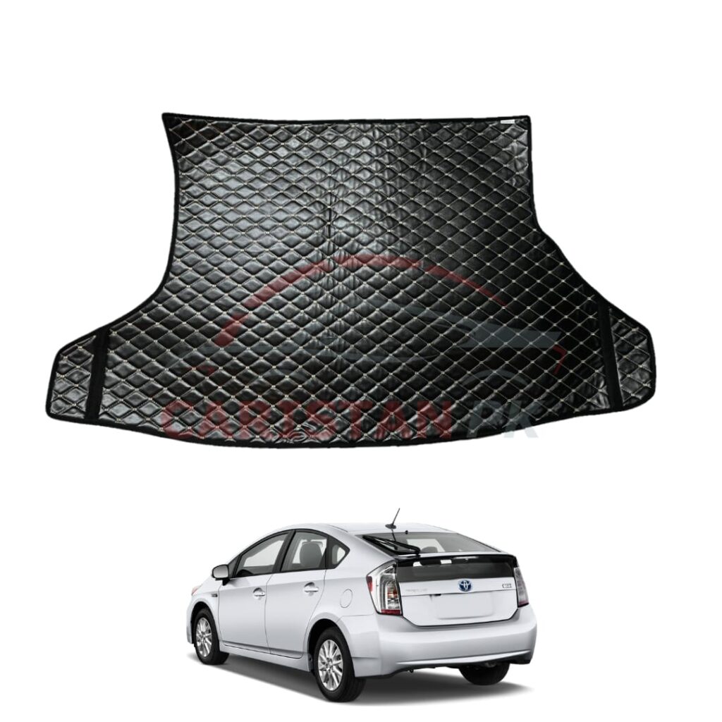 Toyota Prius 7D Trunk Protection Mat Black With Beige Stitch 2010-17