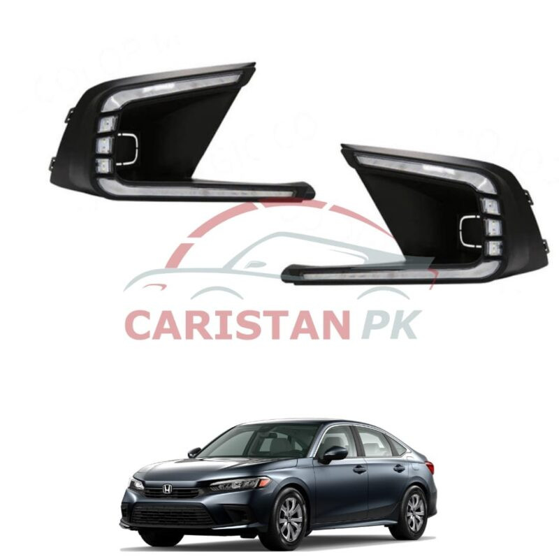 Honda Civic LED Fog Lamp DRL Cover 2022 Model & Onwards Honda Civic LED Fog Lamp DRL Cover 2022 Model & Onwards