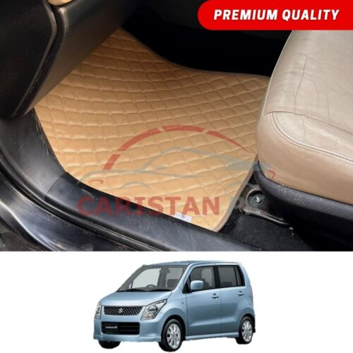 Suzuki Wagon R Japanese Flat Style 7D Floor Mats Beige Stitch 2008-12