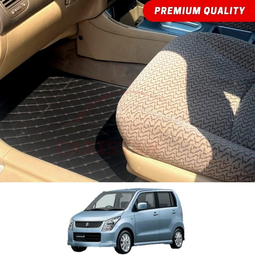 Suzuki Wagon R Japanese Flat Style 7D Floor Mats Black 2008-12 Suzuki Wagon R Japanese Flat Style 7D Floor Mats Black 2008-12