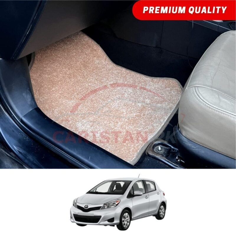 Toyota Vitz Premium Carpet Floor Mats Beige 2011-16 Toyota Vitz Premium Carpet Floor Mats Beige 2011-16