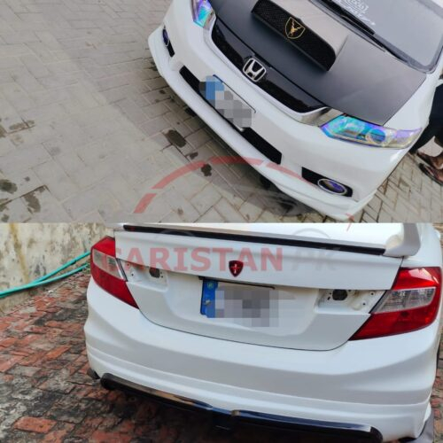 Unpainted Honda Civic Rebirth High-Grade Fiber Glass Sports Body Kit 2PC