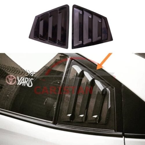 Toyota Yaris Quarter Glass Evo Louver Cover Vent Set Black