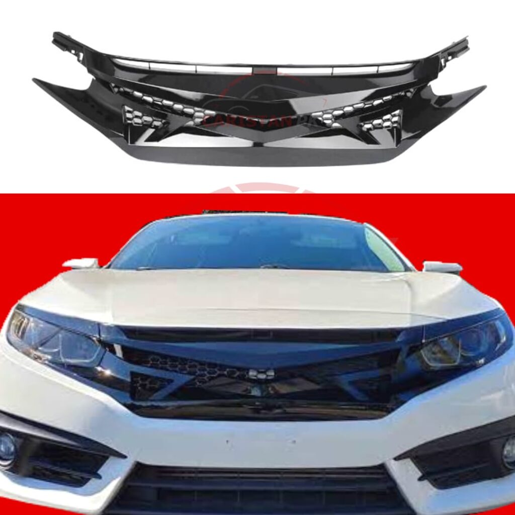 Honda Civic X Style Grille Gloss Black 2016-21