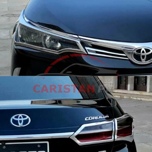 Toyota Corolla Headlight Backlight Chrome Cover Set 2017-24