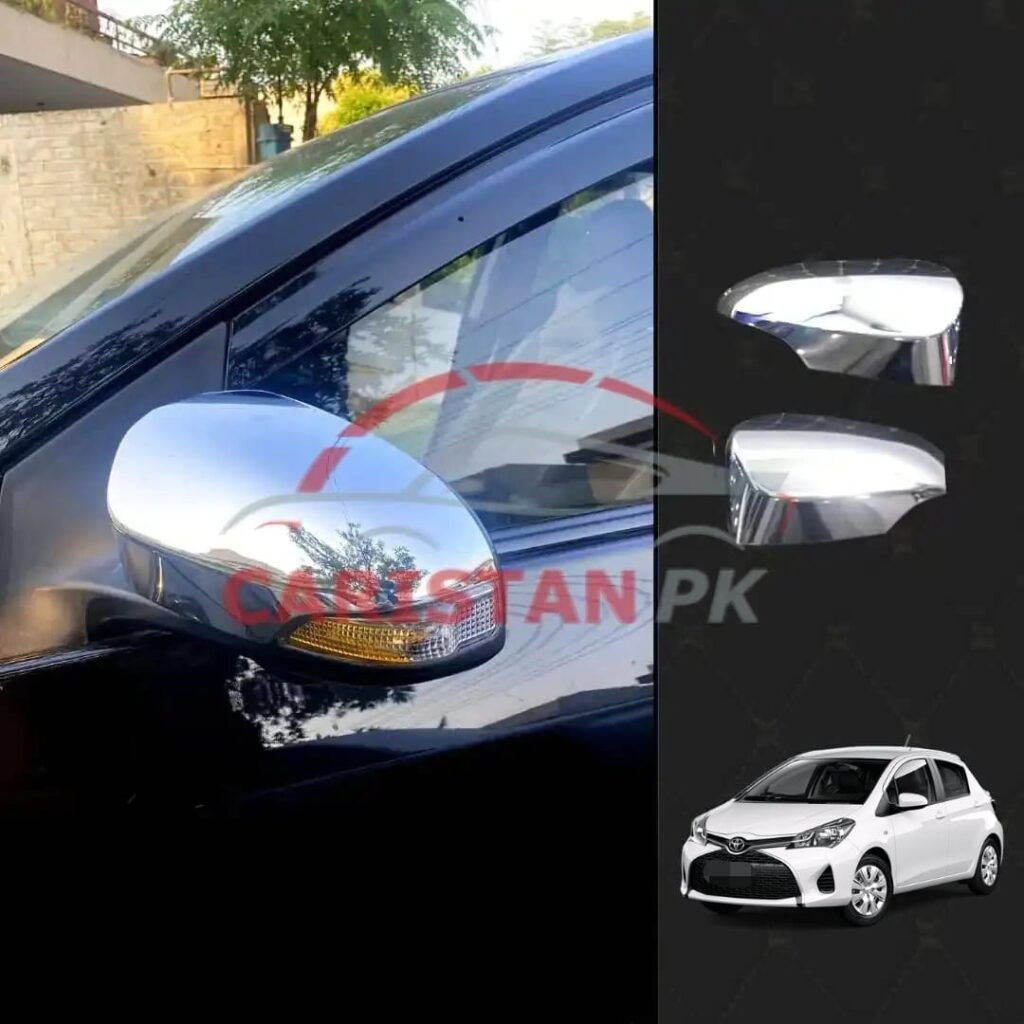 Toyota Vitz Chrome Side Mirror Cover 2017-23 Toyota Vitz Chrome Side Mirror Cover 2017-23