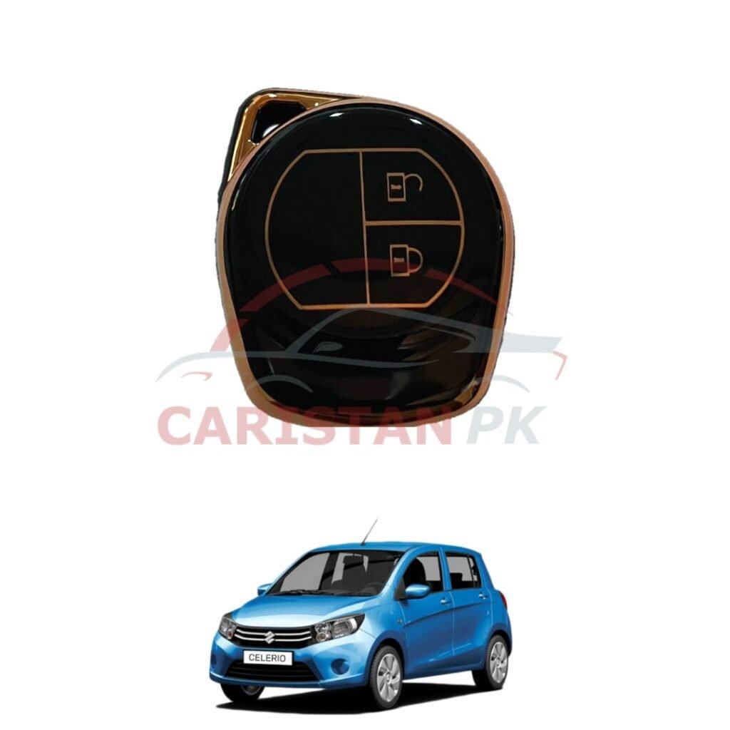 Suzuki Cultus TPU Plastic Key Cover Black Golden 2017-24