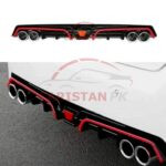Honda Civic Redline Bumper Diffuser 2016-21