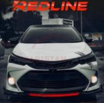 Universal Sedan Front Bumper Splitter With Red Lip 3 Piece 5