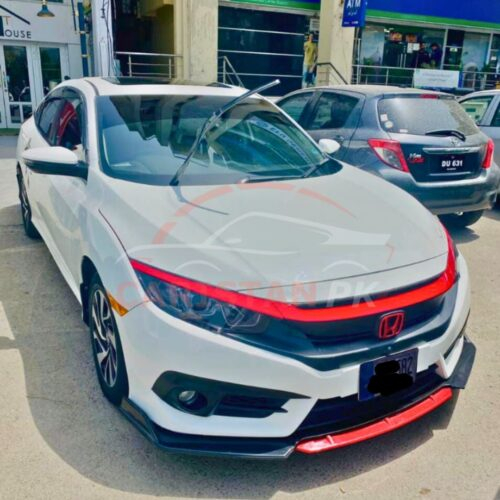 Universal Sedan Front Bumper Splitter With Red Lip 3 Piece