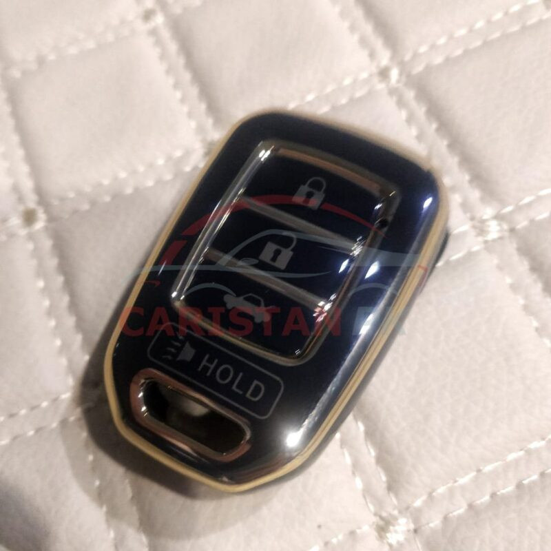 Honda City TPU Plastic Protection Key Cover Black Golden 2022 Model & Onwards 1