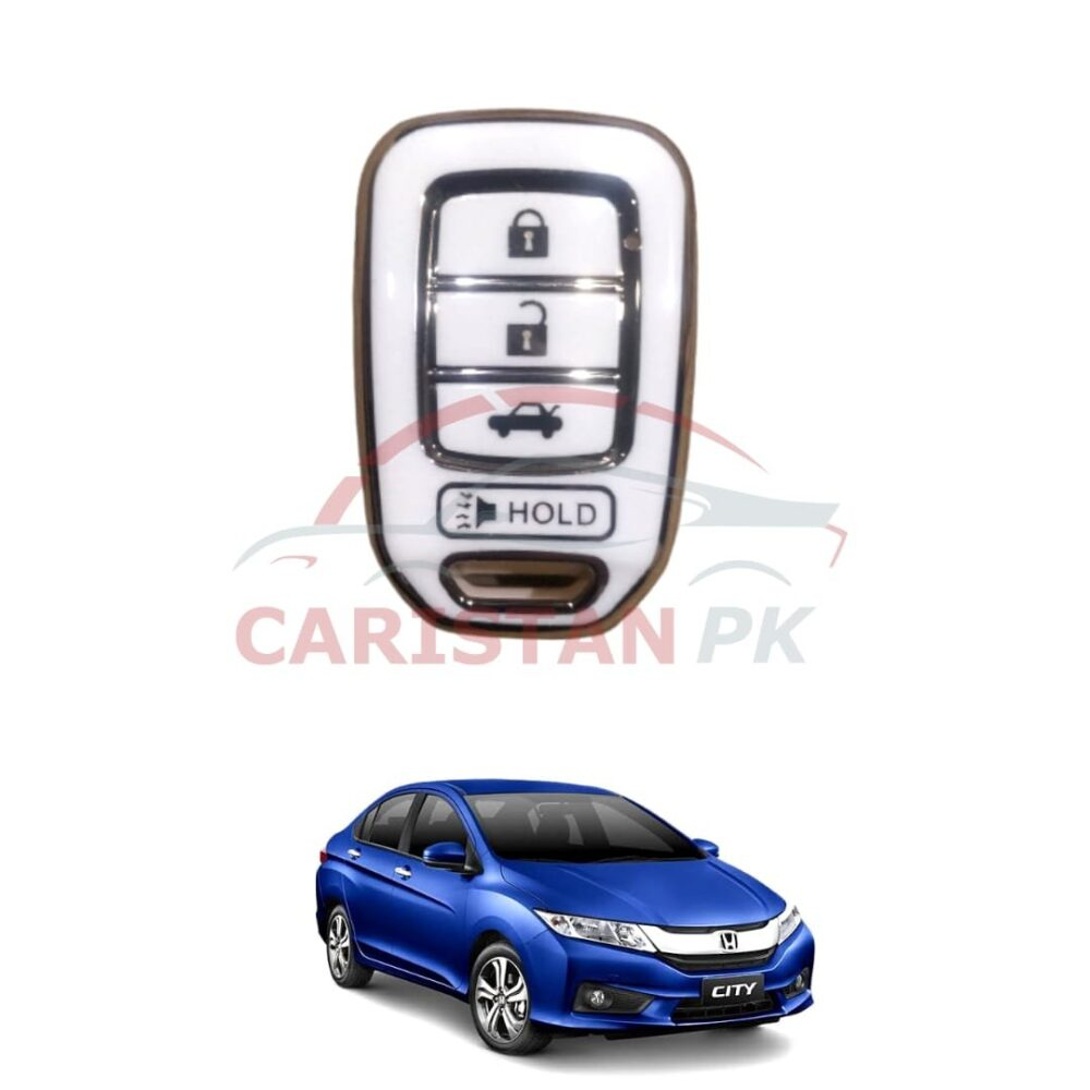 Honda City TPU Plastic Protection Key Cover White 2022 Model & Onwards