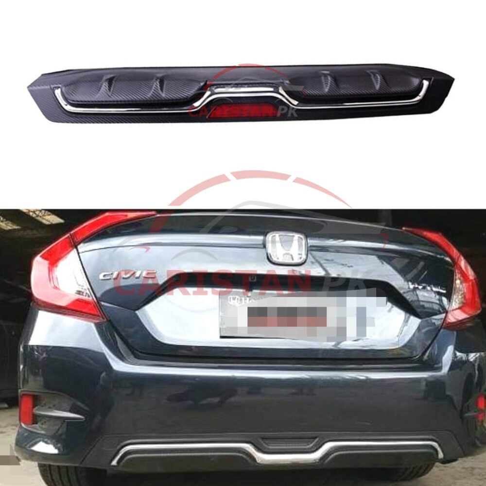 Honda Civic Bumper Diffuser Single Exhaust With LED 2016-21