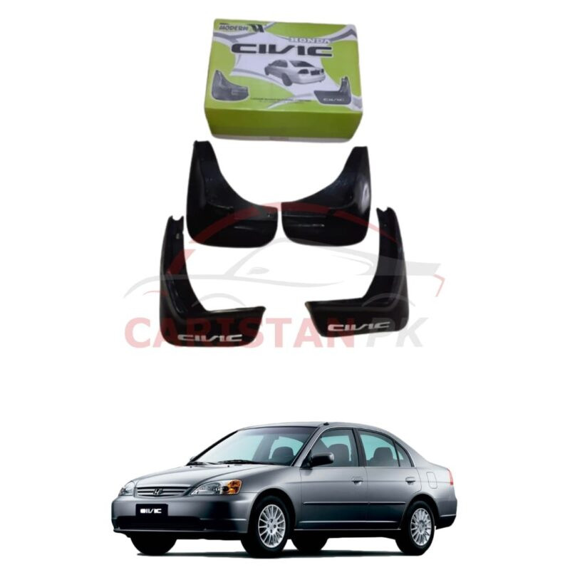Honda Civic Mud Flaps Splash Guards Black 2001-05 Honda Civic Mud Flaps Splash Guards Black 2001-05