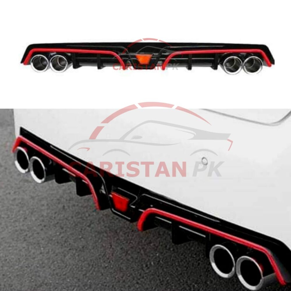 Honda Civic Redline Bumper Diffuser 2016-21