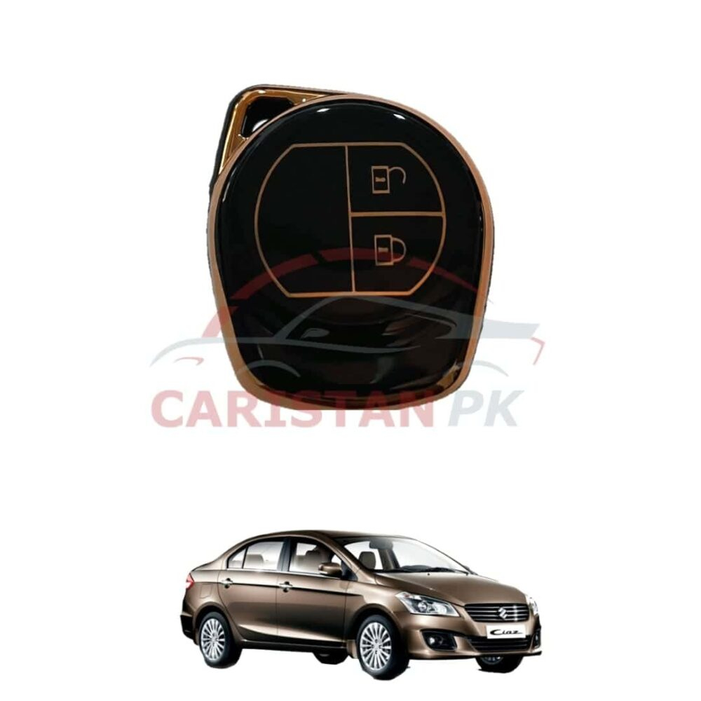 Suzuki Ciaz TPU Plastic Key Cover Black Golden Suzuki Ciaz TPU Plastic Key Cover Black Golden