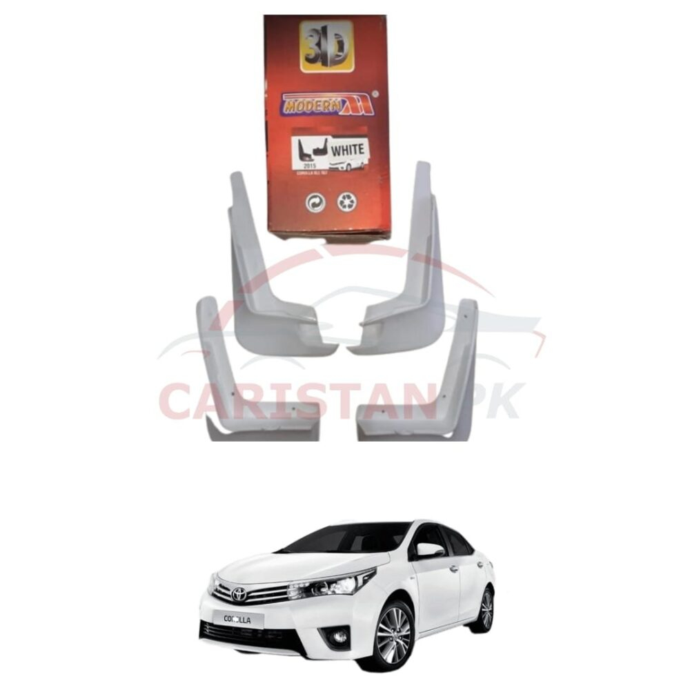 Toyota Corolla Mud Flaps Splash Guards White 2014-26