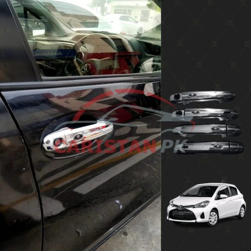 Toyota Vitz Chrome Door Handle Covers 2017-23 1 Toyota Vitz Chrome Door Handle Covers 2017-23 1
