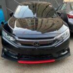 Universal Sedan Front Bumper Splitter With Red Lip 3 Piece 5