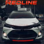 Universal Sedan Front Bumper Splitter With Red Lip 3 Piece 5