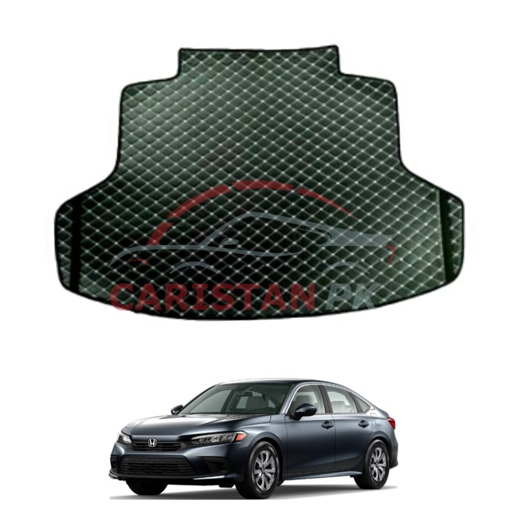 Honda Civic 7D Trunk Protection Mat Black With Beige Stitch 2022 Model
