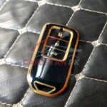 Honda Civic TPU Plastic Protection Key Cover 3 Button Black Golden 2016-21 1