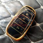 Hyundai Sonata TPU Plastic Protection Key Cover Black Golden 1