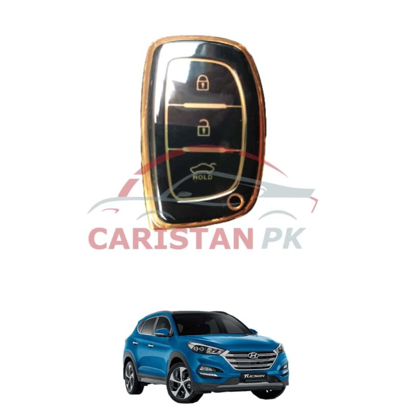 Hyundai Tucson TPU Plastic Protection Key Cover Black Golden Hyundai Tucson TPU Plastic Protection Key Cover Black Golden