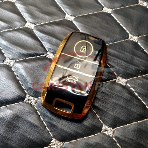 KIA Sportage TPU Plastic Protection Key Cover Black Golden 1