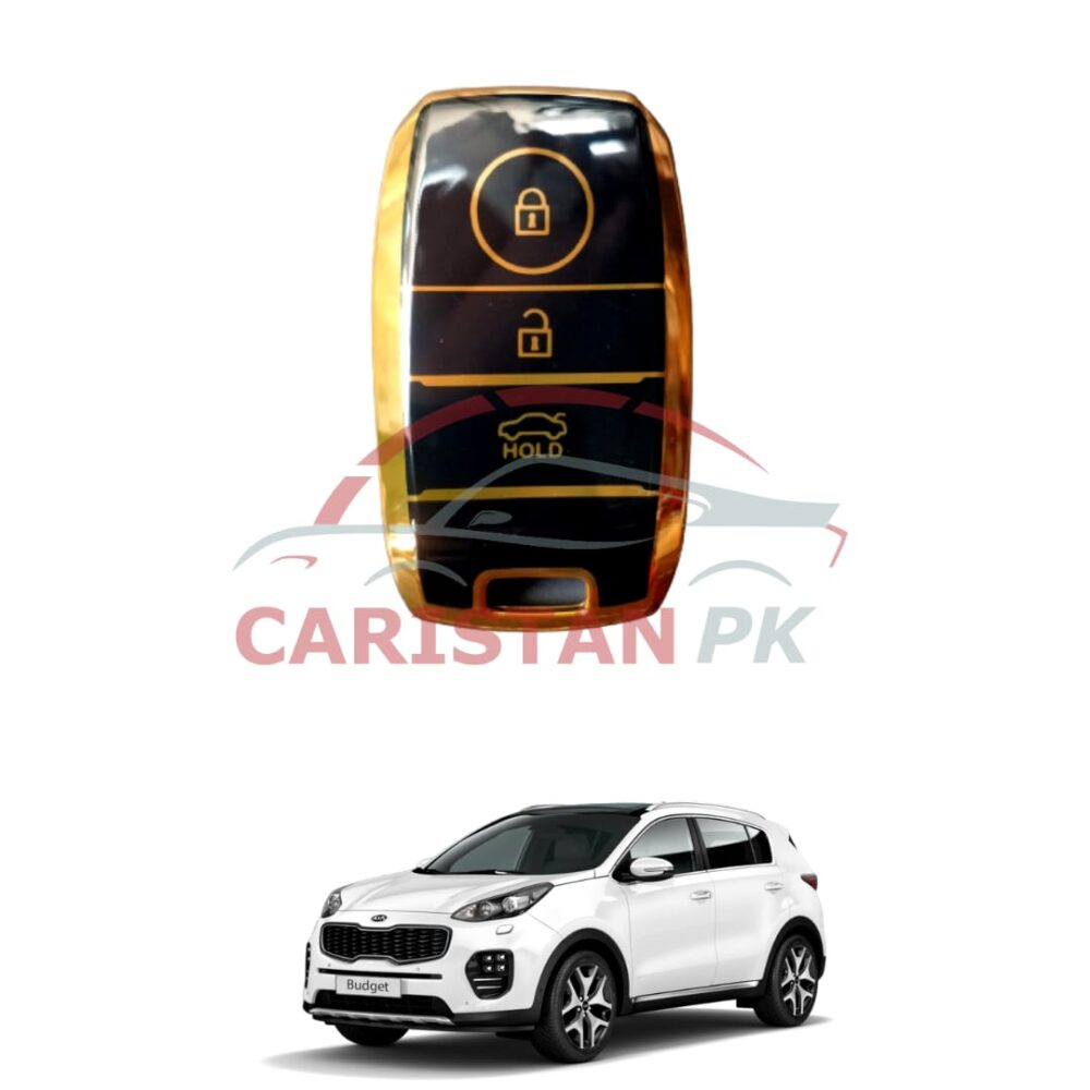 KIA Sportage TPU Plastic Protection Key Cover Black Golden