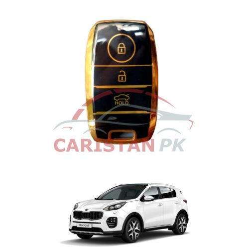 KIA Sportage TPU Plastic Protection Key Cover Black Golden