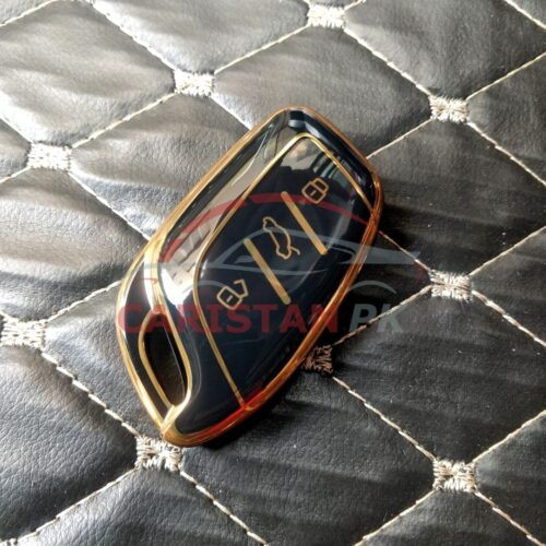 MG HS TPU Plastic Protection Key Cover Black Golden 1