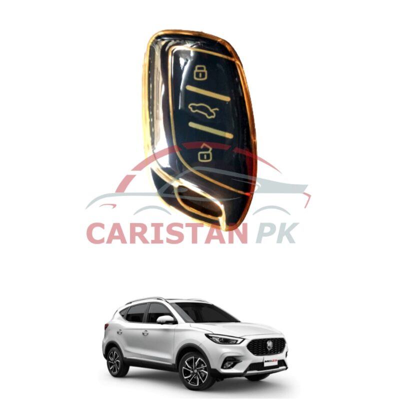 MG HS TPU Plastic Protection Key Cover Black Golden MG HS TPU Plastic Protection Key Cover Black Golden