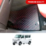 Suzuki Every Flat Style 7D Floor Mats Black With Red Stitch 2007-18