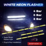 White DRL Dashboard Flasher Light With Multiple Patterns