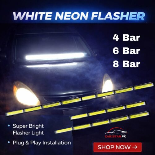 White DRL Dashboard Flasher Light With Multiple Patterns
