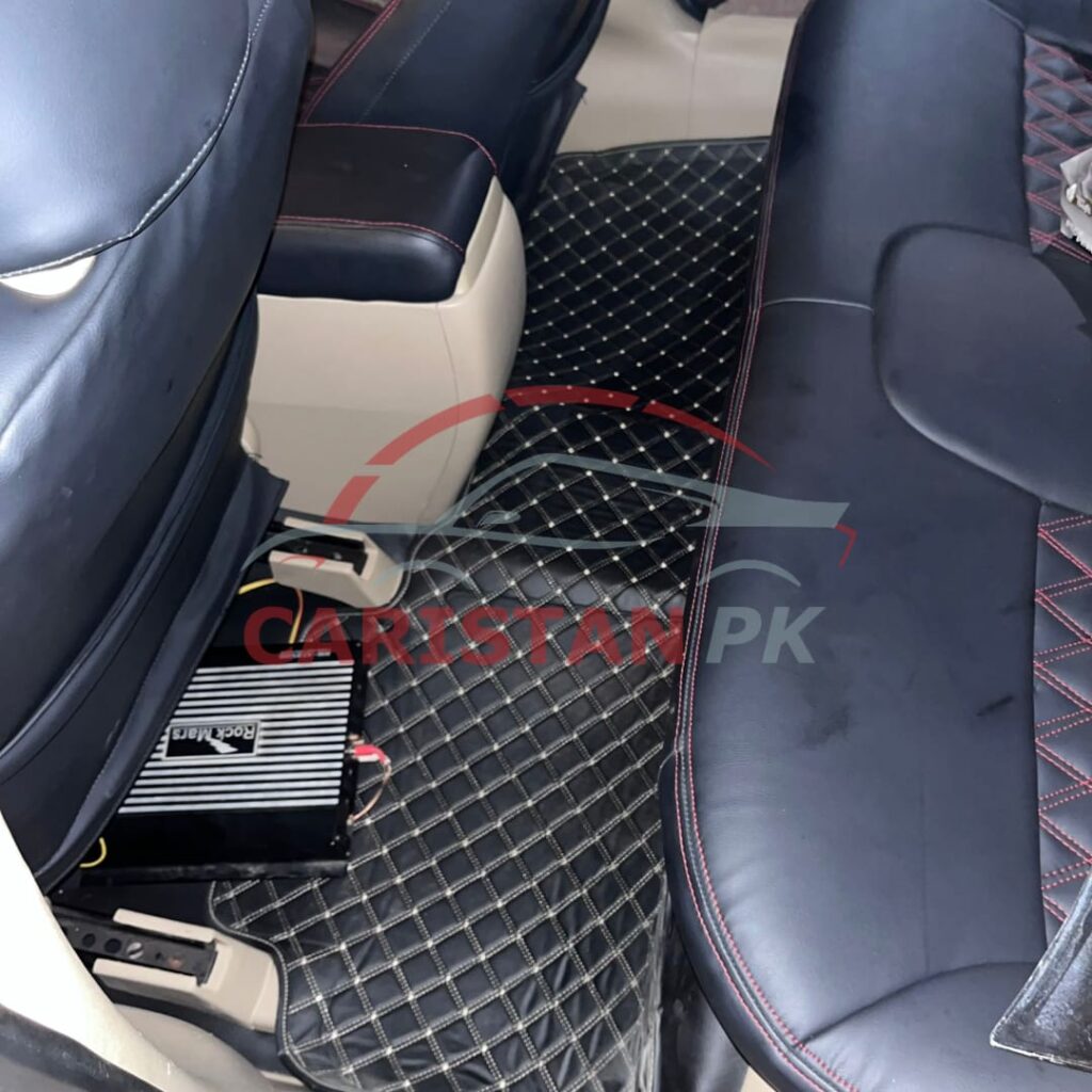 Honda Civic Rebirth 7D Floor Mats Black With Beige Stitch Hard Design 4