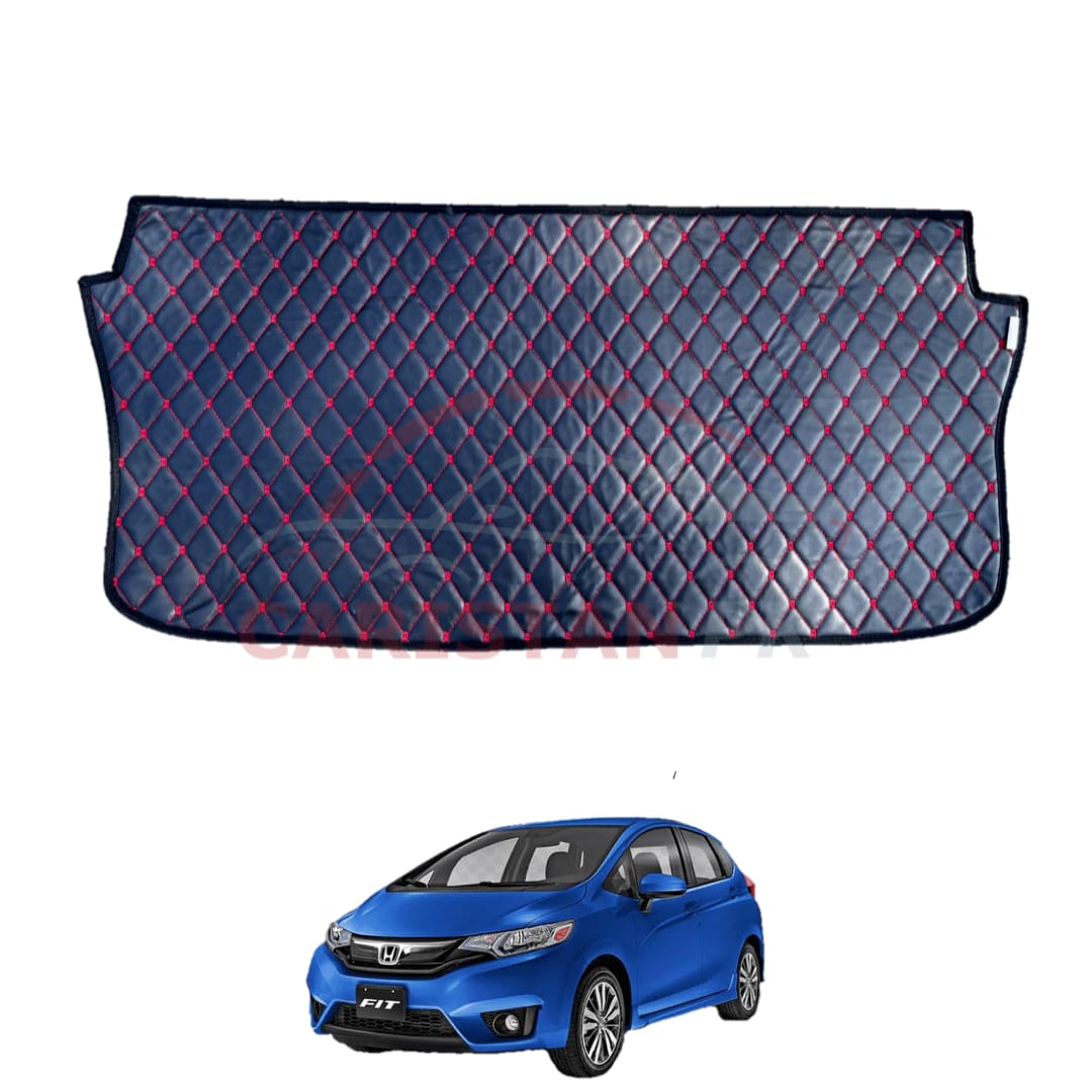 Honda Fit 7D Trunk Protection Mat Black With Red Stitch 2014-19