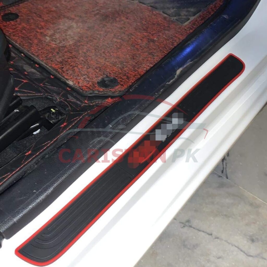 Premium PVC Rubber Sill Plate Black Red With Logo