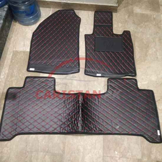Changan Oshan X7 Flat Style 7D Floor Mats Black With Red Stitch 1