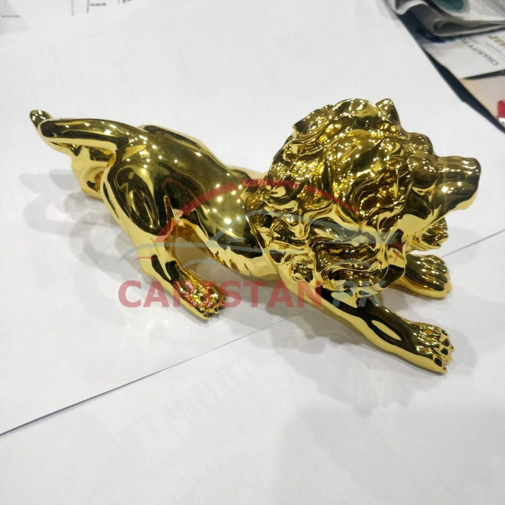 Lion Sculpture Golden For Car Dashboard 1