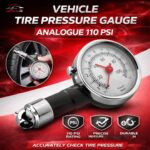 Vehicle Tire Pressure Gauge Analogue 110 PSI